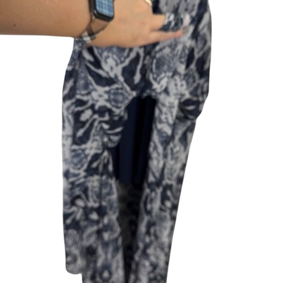 Show Me Your Mumu Halter Dress Maxi Blue Semi Sheer Reptile Sz M Party Festival - Picture 6 of 12